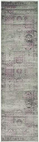 SAFAVIEH Vintage Collection Runner Rug - 2'2" x 6', Mouse, Oriental Distressed Viscose Design, Ideal for High Traffic Areas in Living Room, Bedroom (VTG127-3110)