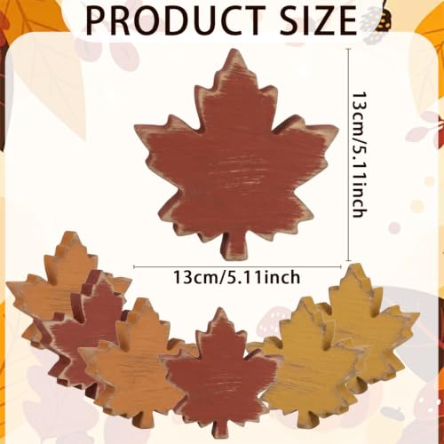 Wooden Leaves Fall Decor, 6pcs Fall Decorations for Home - style: Fall