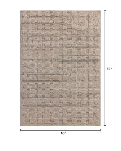 Loloi Amber Lewis Monty Collection MOT-06 Pebble/Beige 4'-0" x 6'-0", .50" Pile Height, Accent Rug - color: Pebble / Beige, size: 4' x 6' (Rectangular)