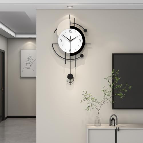 Modern Decorative Metal Pendulum Wall Clock for Living Room Decor - size: 13*23Inch