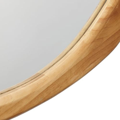 LuxenHome Irregular Oblong Wall Mirror, Accent with Natural Wood Frame - color: Irregular Oblong