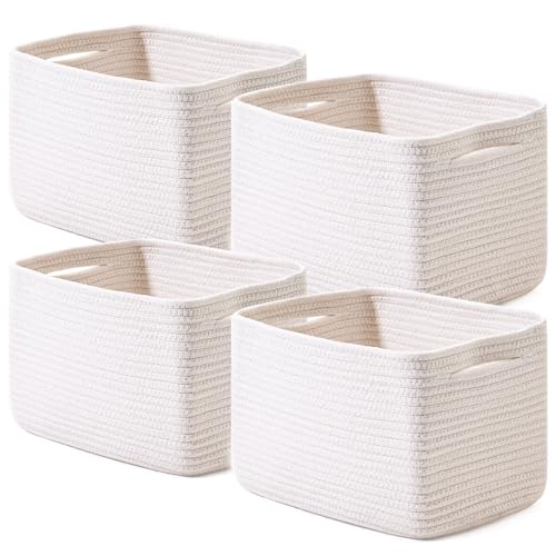 ICERZCZ Storage Baskets for Organizing 12.5"x9.1"x7.9" (4 Packs) Off White - color: Off White, size: 12.5"(l)×9.1"(w)×7.9"(h)