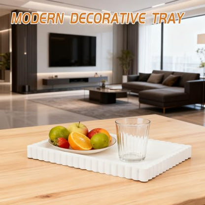 Rectangular Decorative Tray for Coffee Table Decor Decorative Wood Ottoman Tray for Living Room Home Decor Coffee Table Centerpiece