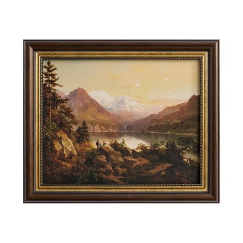 Vintage Small Framed Mountain Landscape Canvas Wall Art for Living Room - color: 08, size: 12"L x 10"W