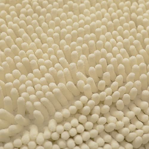 Non-Slip Bath Rug,Extra Soft Microfiber Bedroom Shag Carpet with Anti-Slip Backing,Water/Dust Absorbent Fast Dry Shower Mat,Sound Insulated Stairs Pad,Machine Washable (Beige,19 x 31 Inches) - color: Beige, size: 19"x31"