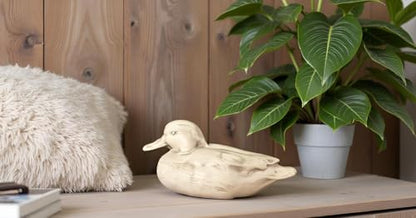 Duck Statue Shelf Decor,Animal Figurine Burlywood - color: Burlywood