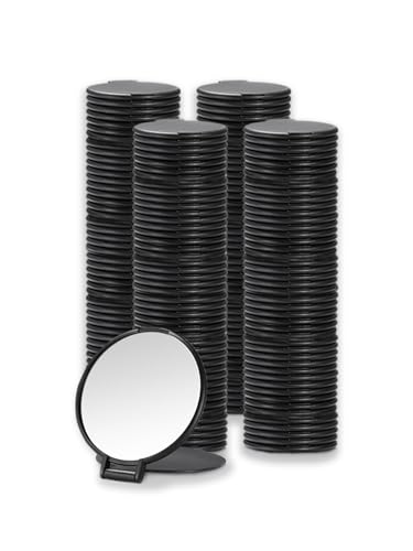 Qislee 200 Pack Compact Mirrors Bulk for Party Favors Purse Travel, Black - color: 200 Pcs-black