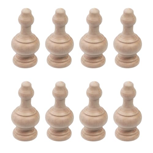 MY MIRONEY 8PCS Unfinished Wood Finials Decorative, Type-D - style: Type-D