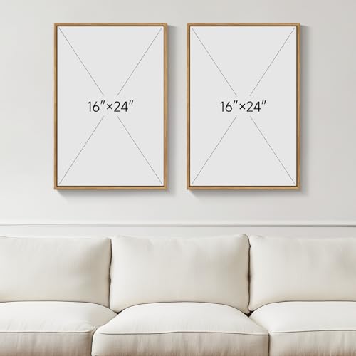 Framed Boho Neutral Botanical Canvas Wall Art for Living Room, 16x24 Inch - color: Green Yellow, size: 16" W x 24" H x 2Pcs