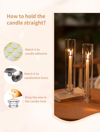 NUPTIO Hurricane Glass Candle Holders Bulk for Wedding - 12.6" H Set of 30