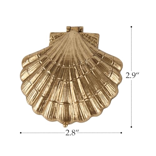 NIKKY HOME Gold Seashell Trinket Jewelry Box, Mini Ring Storage Organizer