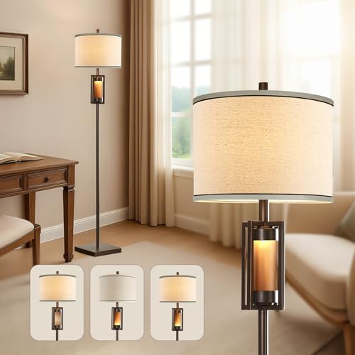 63'' Rustic Floor Lamp for Living Room with 2 Light Sources - style: Rustic