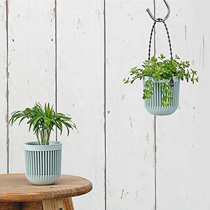 Melphoe 3.5‘’ Two-Piece Succulent Planters Pots with Drainage, Flexible Removable Handle, Flower Pots for Mini Plants Small Hanging Planter for Wall, Window (6 PCAK) - color: Multicolor