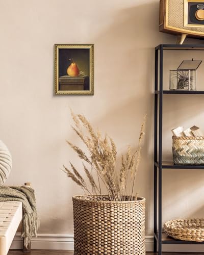 AIMAILON Framed Autumn Pear Insect Picture, American Country Style 8x10 - color: Pear and Butterfly, size: 10"L x 8"W