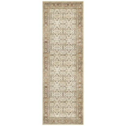 SIILOOM 2.6x8 Washable Runner Rug, Non Slip Area Rug for Hallway Kitchen - color: Beige/Brown, size: 2'7" x 8' (Runner)
