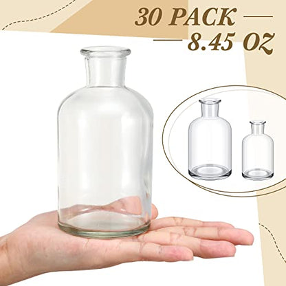 Lallisa 30 Pcs 4.9 Inches Small Glass Bud Vases Bulk Mini, Clear - size: 4.9 Inches