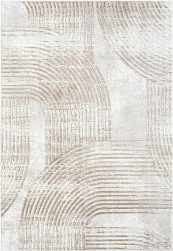 Abani Cream Area Rug for Living Room, Bedroom -Mid-Century Modern- 9' x 12' -Durable & Easy to Clean - size: 9'x12'