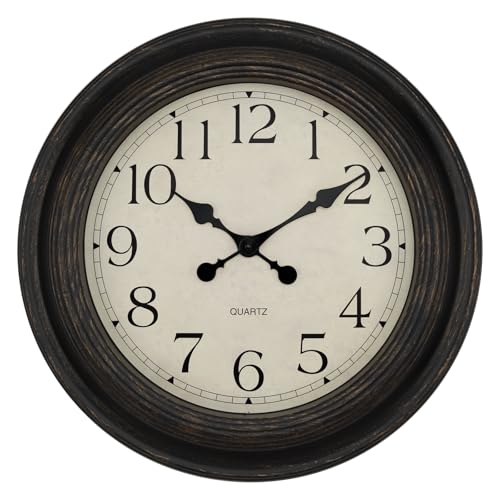 Foxtop 23 Inch Extra Large Retro Wall Clock Battery Operated Clock, Bronze - color: Bronze Classic Vintage, size: 23 Inch