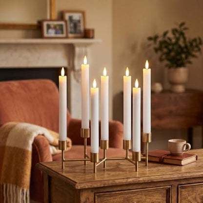 GenSwin Flameless Taper Candles LED Battery Operated Remote Timer White - color: 6-White