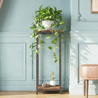 2-Tier Tall Plant Stand Indoor, Small Square Side Table for Home - size: 2-Tier
