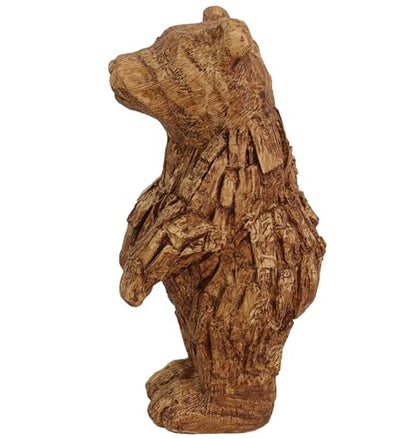 Hymmah Brown Bear Statue Home Decor Statue Rustic Home Decorations for Living Room, Boho Sculpture Resin Animal Collectible Figurines for Indoor Decor (S-Brown) - style: S-brown