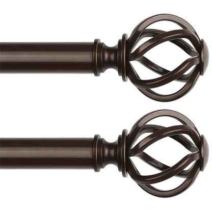 USFOOK Curtain Rods for Windows 48 to 84, Bronze Drapery Rod, 2 Pack - color: Bronze, size: 48-84"(2 pack)