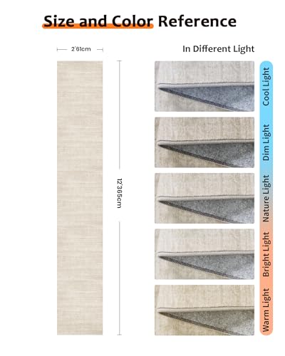 2x12 Runner Rug Non Slip, Washable Rug Runners for Hallways,Beige - color: Stripe-beige, size: 2' x 12' (Runner)