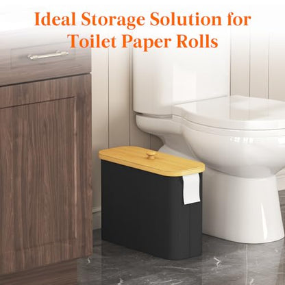 Lifewit Toilet Paper Storage Holder, Large Stand Basket, 23L, Black - color: Black, size: 23L
