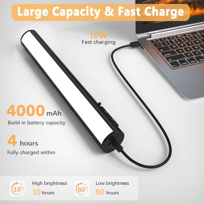 Wireless Rechargeable Picture Light, Battery Operated Art Light - color: Without Motion Sensor Black