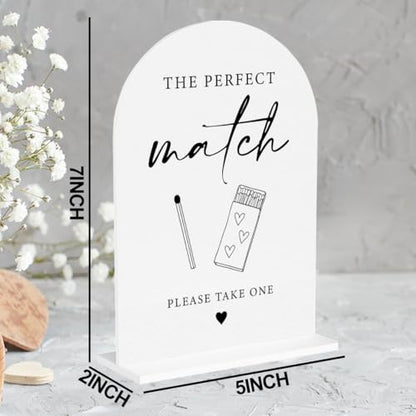 The Perfect Match Sign for Wedding Engagement Bridal Shower Party Acrylic Sign for Table Desk - color: the perfect match