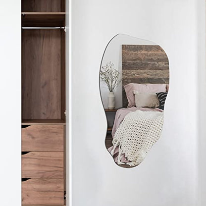 TRAHOME 32'' x 18'' Irregular Asymmetrical Wall Mirror - size: 32"L x 18"W