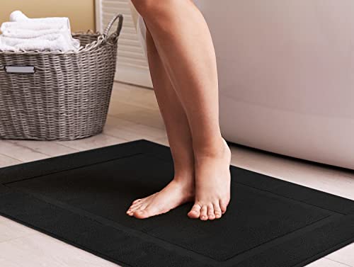Utopia Towels Cotton Bath Mat, 21x34 in, 2 Pack, Black - color: Black, size: 2 Bath Mats