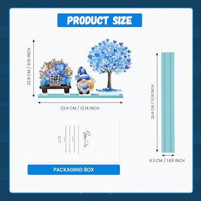 Smile Father's Day Wooden Table Decor Blue Heart Tree Beer Truck Gnome with Beer Desktop Decorations for Home Office Shelf Gift for Dad Husband Grandpa - style: Tree Dad