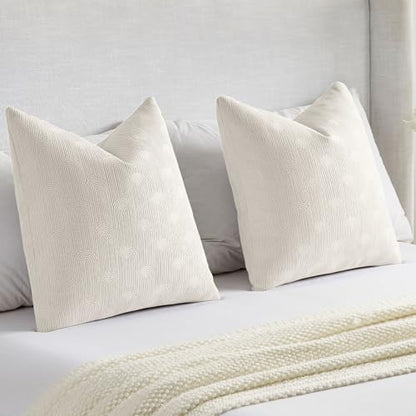 FUTEI Pack of 2 Chenille Throw Pillow Covers 12x20 Inch,Cream - color: Cream, size: 20" x 12" (Pack of 2)