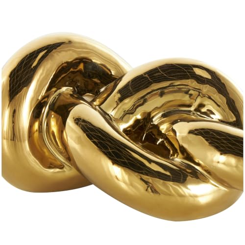 Deco 79 Ceramic Knot Sculpture, Sculpture 12" x 5" x 4", Gold - color: Gold, size: 12" x 5" x 4"