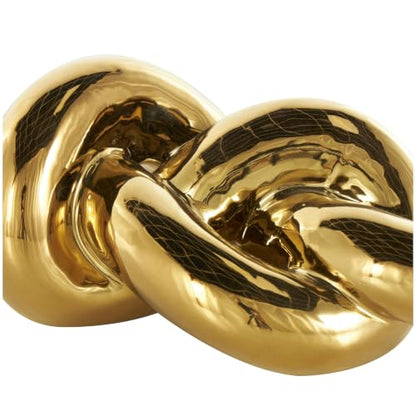 Deco 79 Ceramic Knot Sculpture, Sculpture 12" x 5" x 4", Gold - color: Gold, size: 12" x 5" x 4"
