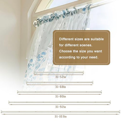GXOACKJ Brushed Nickel Shower Curtain Rods - 31-103 Inch Spring Tension Shower Rods for Bathroom, Adjustable, No Drilling, No Rust, Stainless Steel - color: Brushed Nickel, size: 31-103 inches