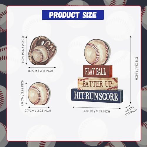 Smile Wooden Indoor Decor Baseball Block Sign - "Take Me Out to the Ball Game" Stacked Decor for Home & Sports Fans - style: Baseball