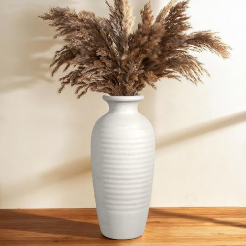 14.4" Vintage Tall Ceramic Vase, Farmhouse Modern Living Room Decor - size: 14.4In