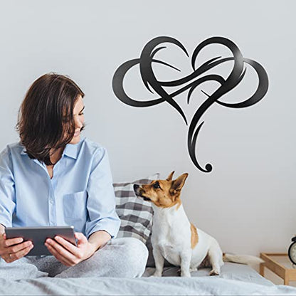 Vivegate Infinity Heart Metal Wall Plaque, Unique Infinity Heart Wall Decor Love Sign Steel Art Geometric Wall Decor Set Cut Out for Outside (Medium - 13"X11.5") - size: 16"L x 12"W