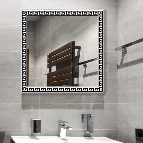 Greek Key Peel and Stick Wallpaper Border, 4.7 in x 16.4 ft - color: Black/White, size: 4.7" x 196.8"