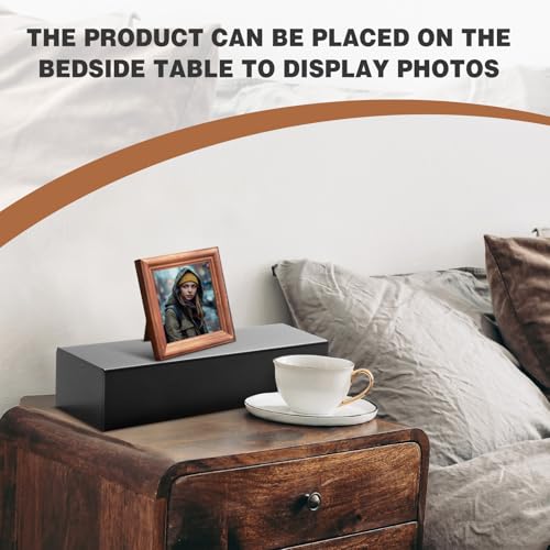 Chunful Black Acrylic Display Box Riser, 14"L x 4.5"W x 3"H Pedestal Stand - size: 14" L X 4.5" W X 3" H