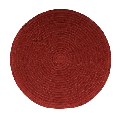 Eden Woven Braided Velvet Table Placemats 15 Inches Round Set of 6 Non-Slip Dining & Kitchen Table Mats Burgundy - color: Burgundy