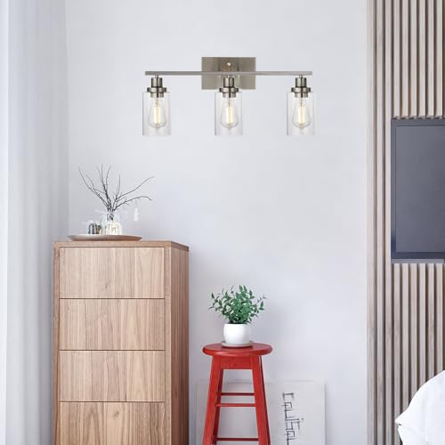 MELUCEE 3 Lights Wall Sconce Brushed Nickel Finished 20.5 Inch - color: Brushed Nickel, size: 3-Light