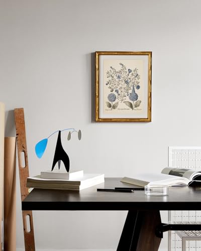 InSimSea Gold Bamboo Framed Wall Art, Retro Blue Hydrangea Prints, 11x14In - color: Blue Hydrangea