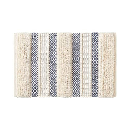 INK+IVY Asher Non-Slip Bath Rug Absorbent Quick Dry Striped, 20 x 32, Navy - color: Navy, size: 1'8" x 2'8" (Rectangular)