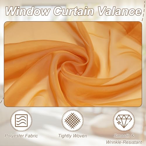uxcell Window Valance, 51x24 Beaded Sheer Valance Curtains Yellow - color: Yellow
