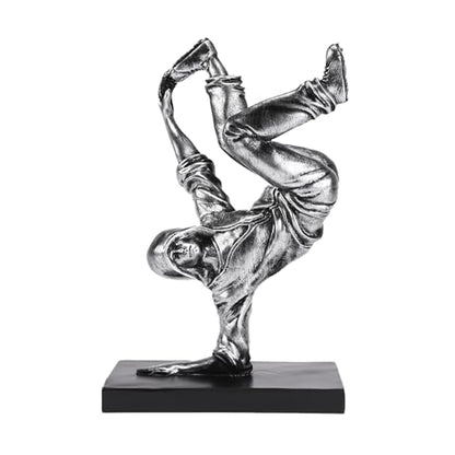 Resin Street Dance Figurine Silver Dancing Man