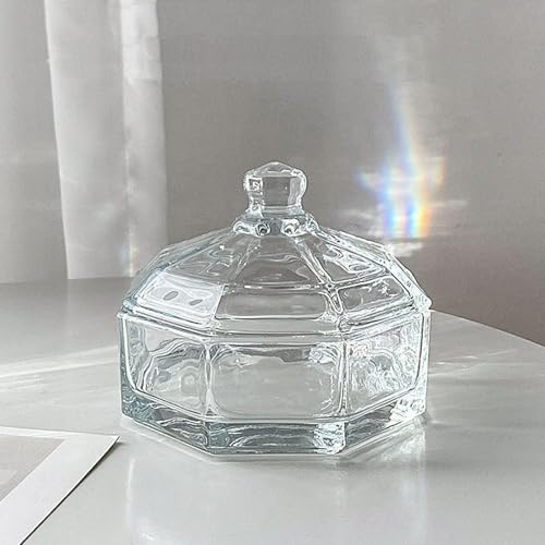 Crystal Glass Storage Box – 1-Tier Jewelry Organizer with Lid, Detachable & Easy to Clean, Dustproof Clear Container for Earrings, Rings, Candy, Nuts, or Desk Decor - size: 1-Tier