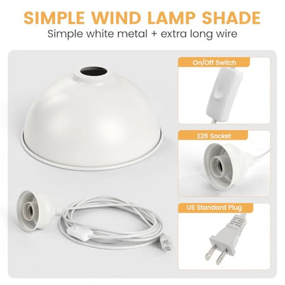 Plug in Pendant Light, 15FT Hanging Lights, On/Off Switch - color: White